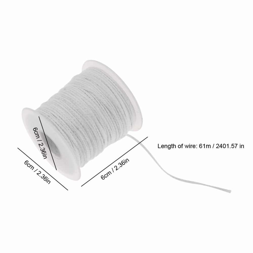 61m Environmental Spool of Cotton Braid Candle Wick Core For DIY Oil Lamps Candle Making Supplies