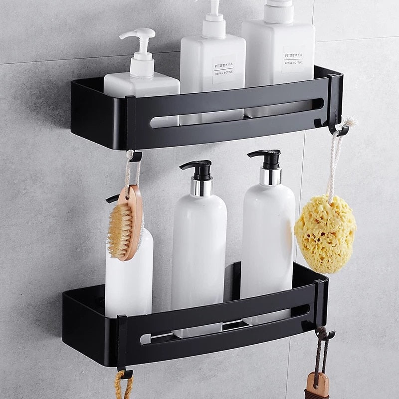 Single / Double / Triple Layer Wall Mounted Shower Storage Shelves