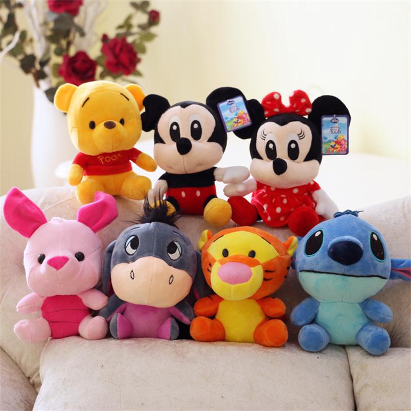 Disney Plush Animal Plush Mickey Mouse Minnie Winnie the Pooh Doll Lilo and Piglet 7 Birthday Gift Boy Girl Toy Free Shipping