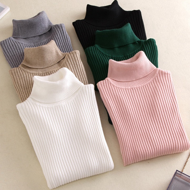 Women's Thick Woven Knitted Turtleneck Sweater