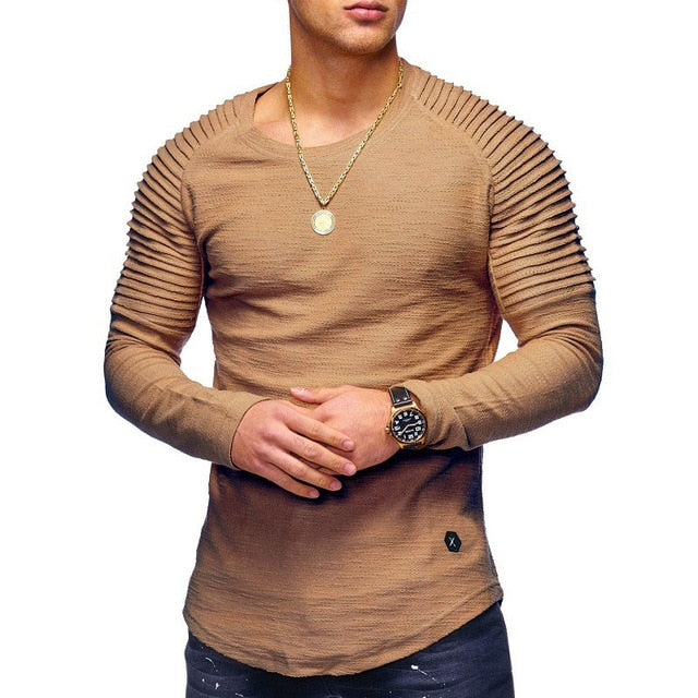 Men's Round Neck Slim Long-sleeved T-shirt