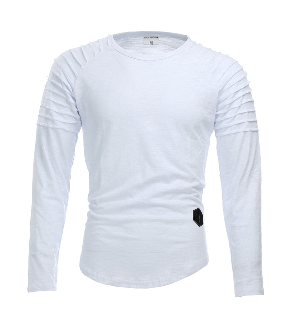 Men's Round Neck Slim Long-sleeved T-shirt