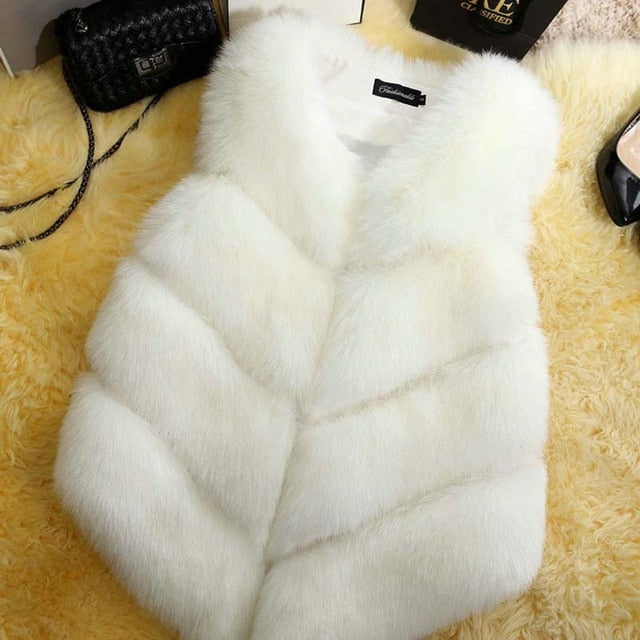 Women's High Fashion Faux Fur Winter Vest