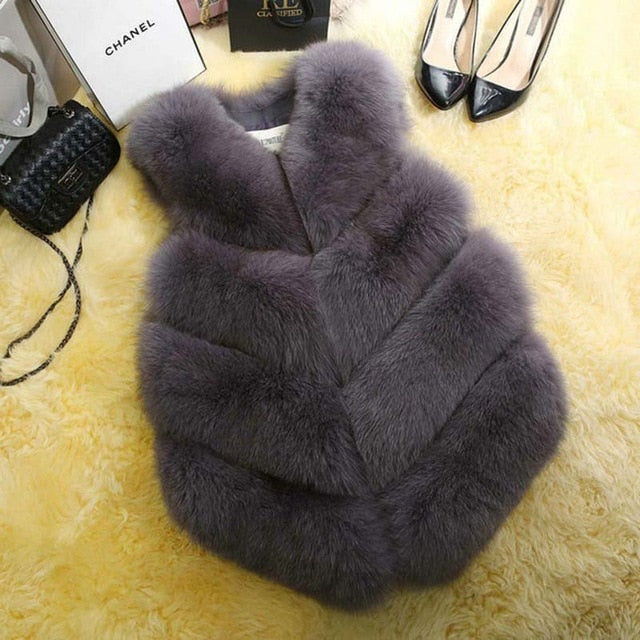 Women's High Fashion Faux Fur Winter Vest