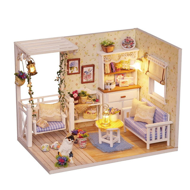 3D Wooden Doll House with Furniture