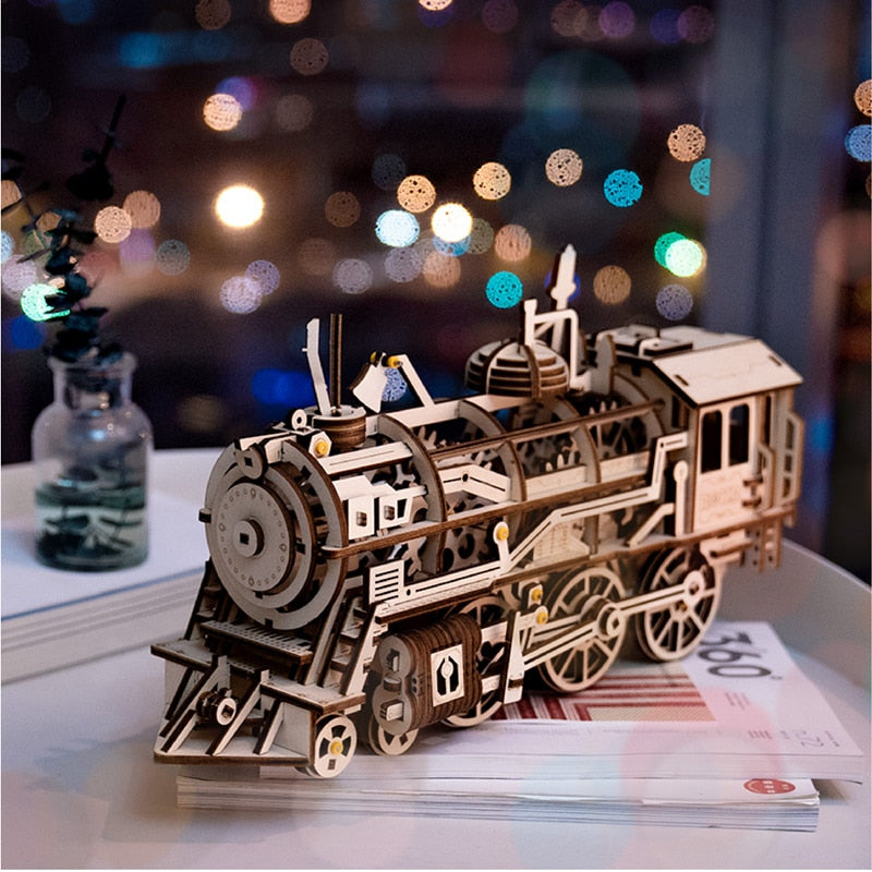 3D Wooden Clockwork Gear Drive Train Model Building Kit
