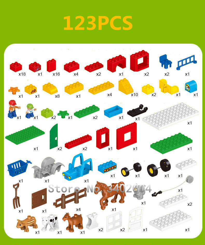 Happy Farm Building Blocks Set - 123 Pieces