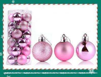 24 Pack: Glitter Decorated Christmas Tree Ornaments