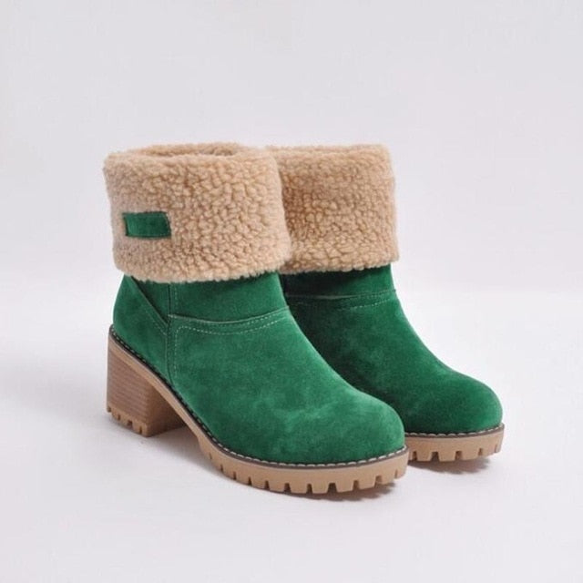 Women's Winter warm fur Non-slip Ankle Snow Boots