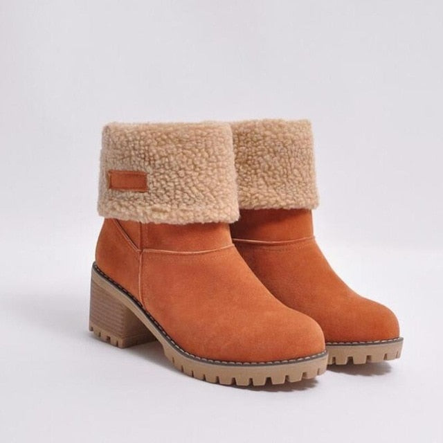 Women's Winter warm fur Non-slip Ankle Snow Boots