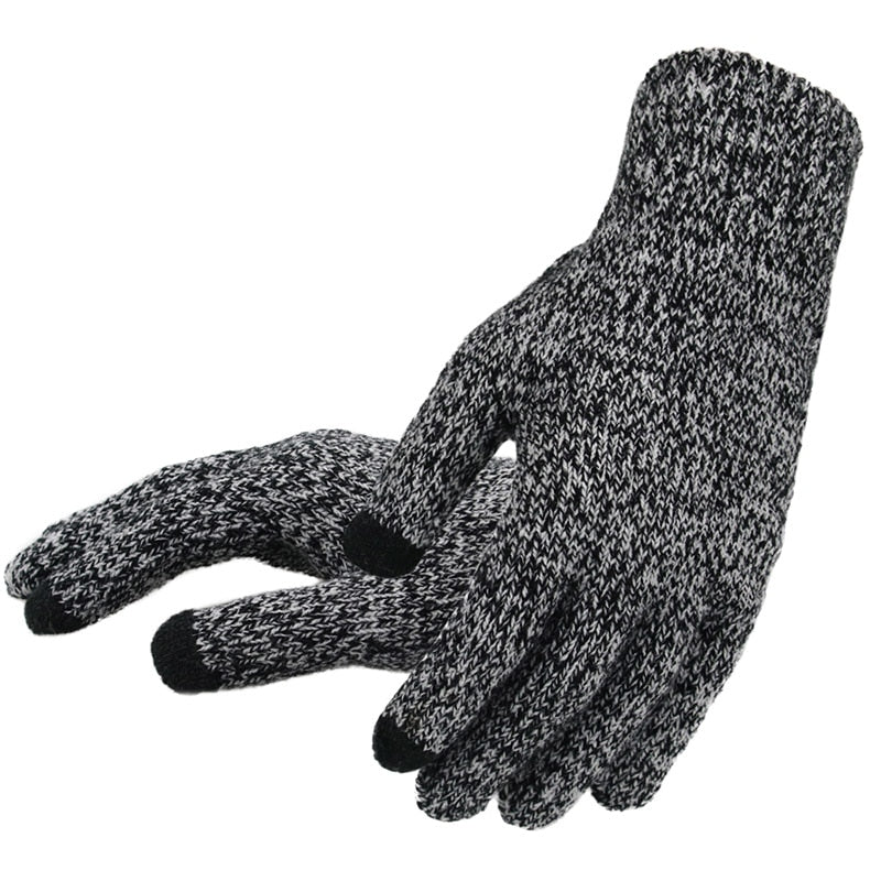 Men's Knitted Velvet Touchscreen Winter Gloves