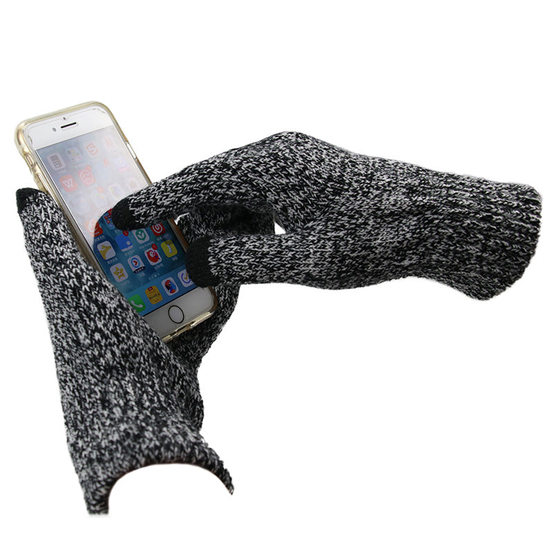 Men's Knitted Velvet Touchscreen Winter Gloves