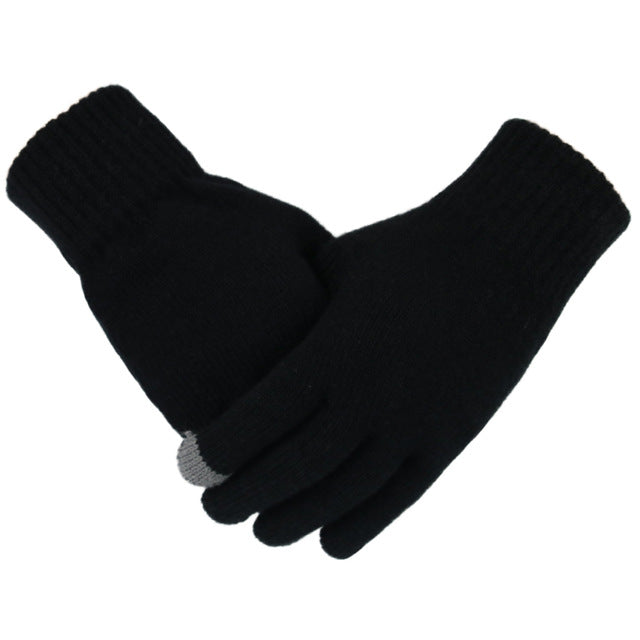 Men's Knitted Velvet Touchscreen Winter Gloves