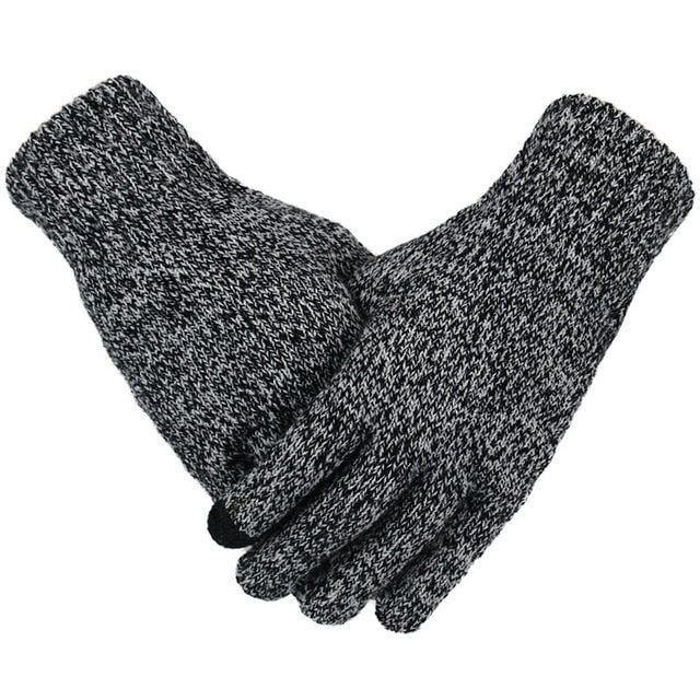 Men's Knitted Velvet Touchscreen Winter Gloves