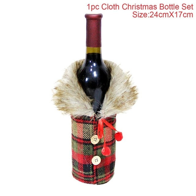 Home Christmas Wine Bottle Stocking Covers