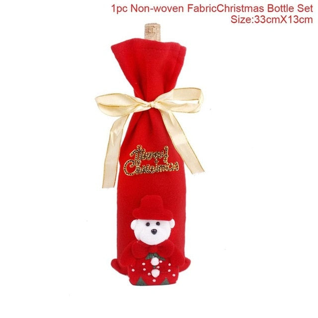 Home Christmas Wine Bottle Stocking Covers