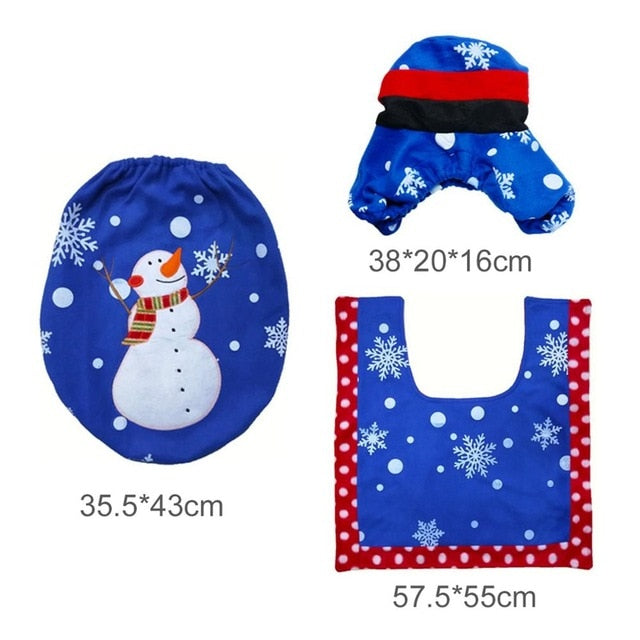 3 Piece: Christmas Themed Bathroom Toilet Sets