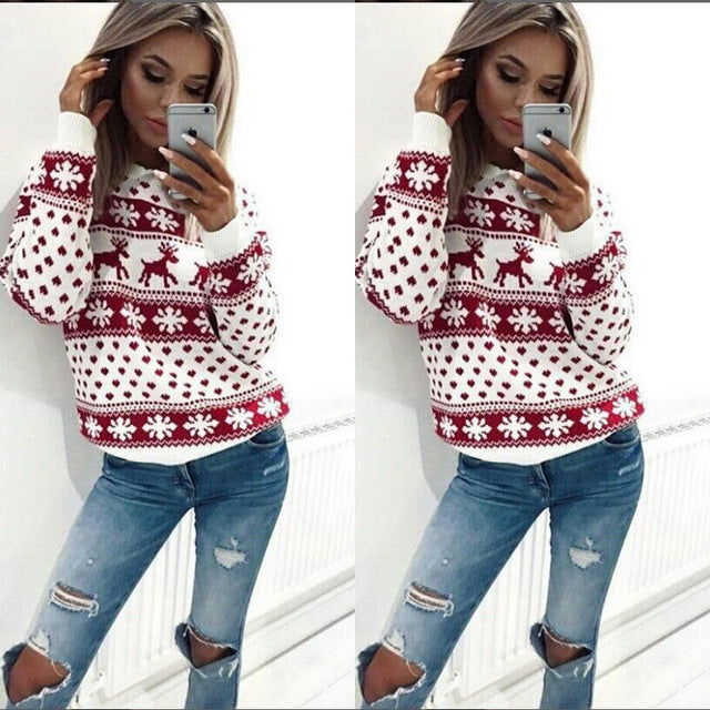 Women's Reindeer Christmas Sweater