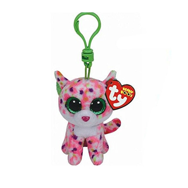 Ty Beanie Boos Big Eyes Plush Dog Keychain Doll Unicorn Penguin Leopard Owl Monkey Clip Toys With Tag 4