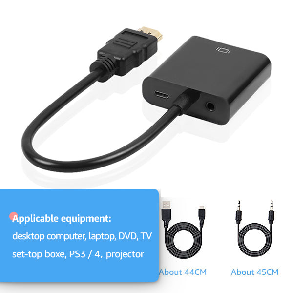 High Quality HDMI to VGA Adapter Male To Famale Converter Adapter 1080P Digital to Analog Video Audio For PC Laptop Tablet