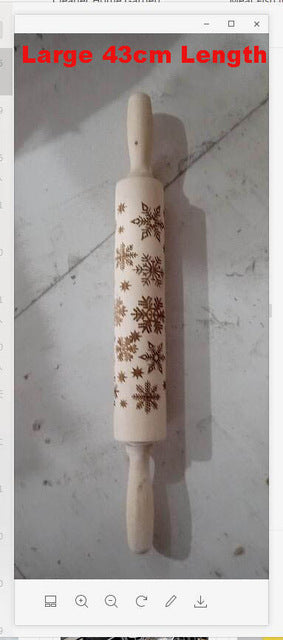 Christmas Dough Embossing Rolling Pin