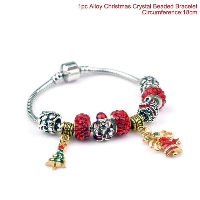 Christmas Pendant Charm Bracelet