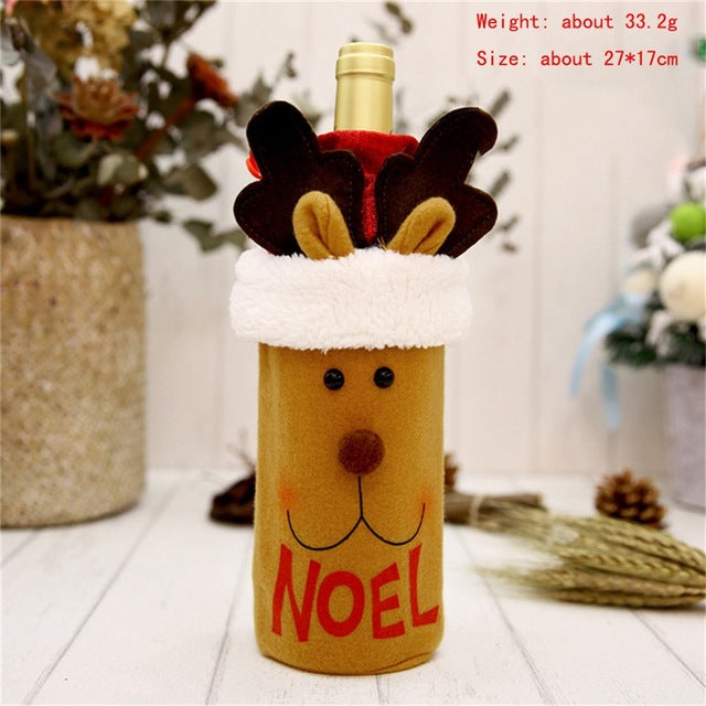 Home Dinner Christmas Decorated Wine Bottle Cover