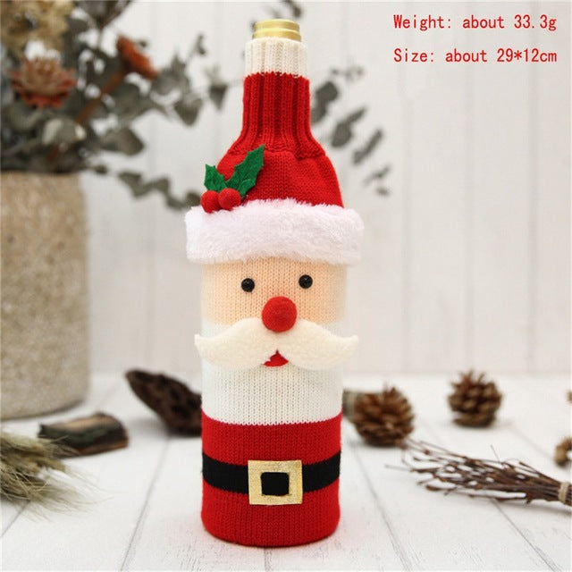 Home Dinner Christmas Decorated Wine Bottle Cover