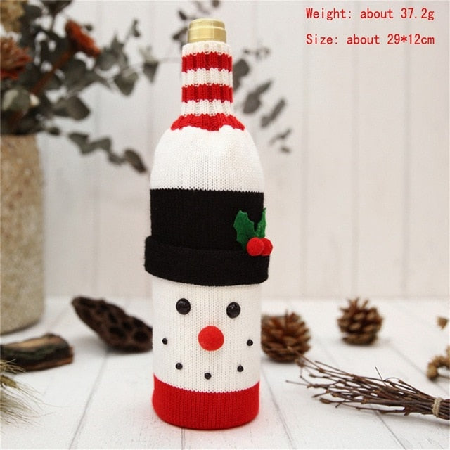 Home Dinner Christmas Decorated Wine Bottle Cover