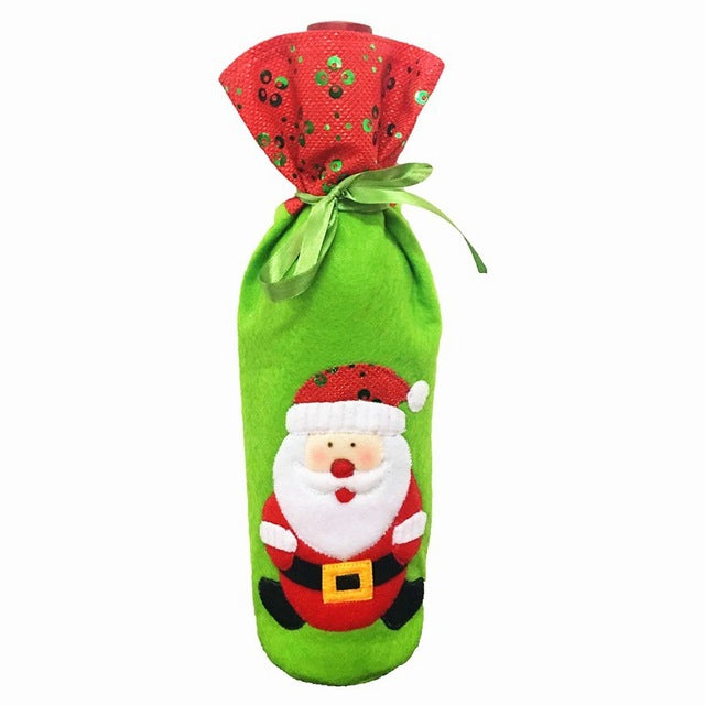 Home Dinner Christmas Decorated Wine Bottle Cover