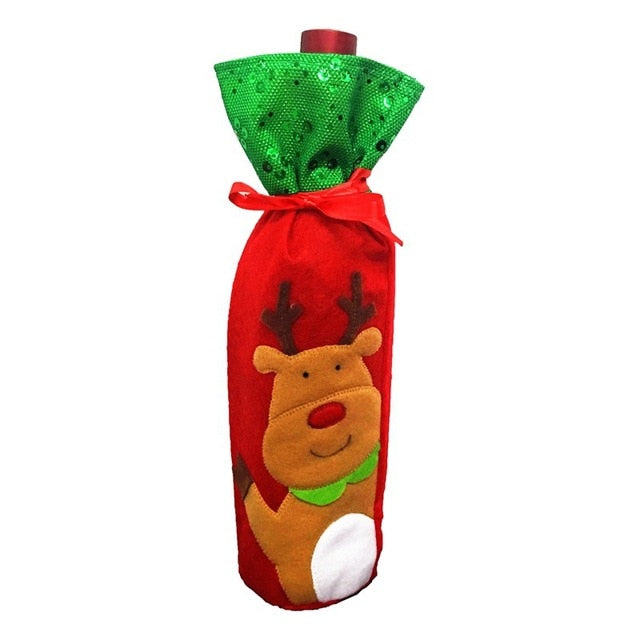 Home Dinner Christmas Decorated Wine Bottle Cover