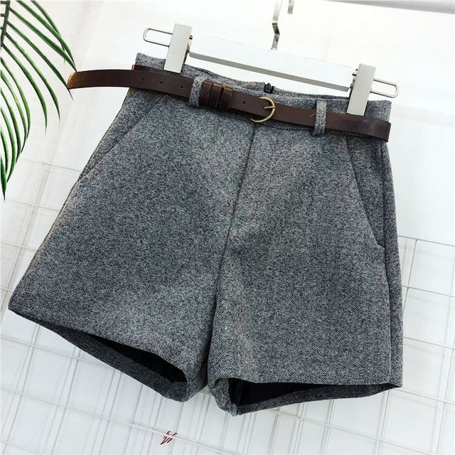 Women's High Waist Knit Shorts with Sashes