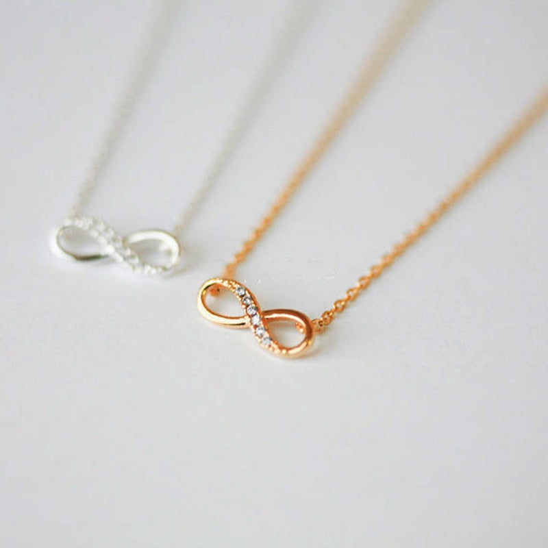 Women's Tiny Infinity Crystal Pendant Necklace