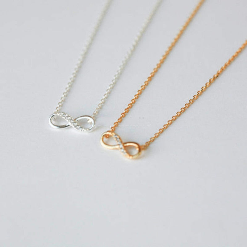 Women's Tiny Infinity Crystal Pendant Necklace
