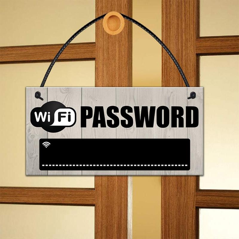 Wooden Hanging WiFi Password Chalkboard Plaque