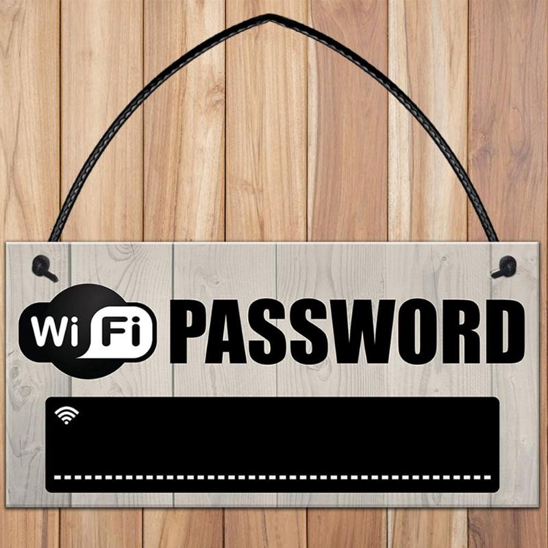 Wooden Hanging WiFi Password Chalkboard Plaque