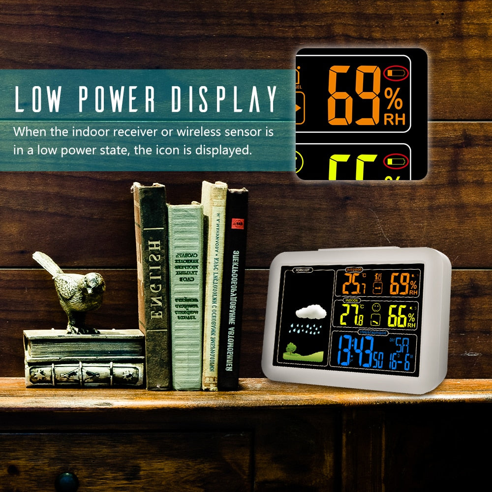 Indoor and Outdoor Colorful LCD Display Weather Station