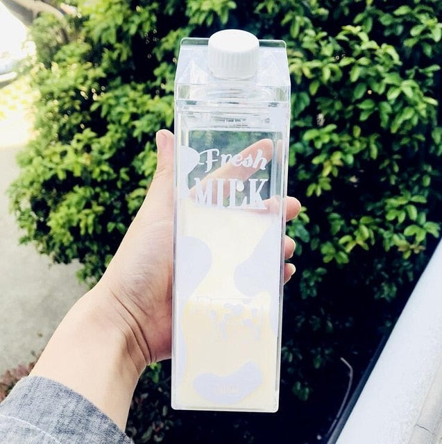 Cute Cartoon Milk Carton Shaped Water Bottle Flasks - BPA FREE