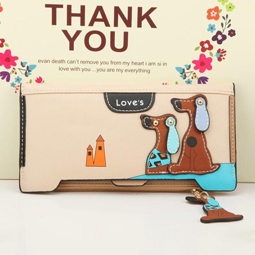 Women's Cute Puppy Wallet Clutch Card Holder