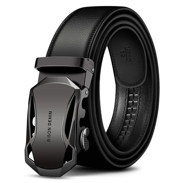 Men's Denim Leather Automatic Buckle Belt