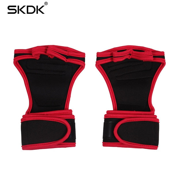 SKDK Weight Lifting Grip Gloves Crossfit Training Gloves Fitness Sports Gymnastics Grips Gym Hand Palm Protector Wrist Support