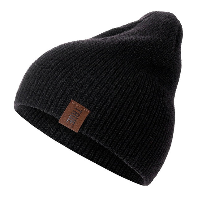 Men's Casual Knitted Letterman Beanie