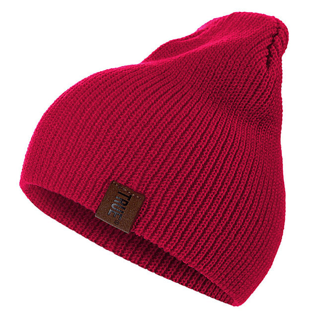 Men's Casual Knitted Letterman Beanie