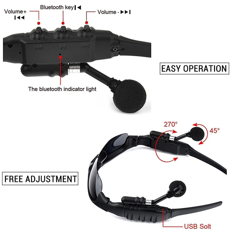 Polarized Bluetooth Headphone Cycling Sport Sunglasses with 5 Interchangeable Lenses