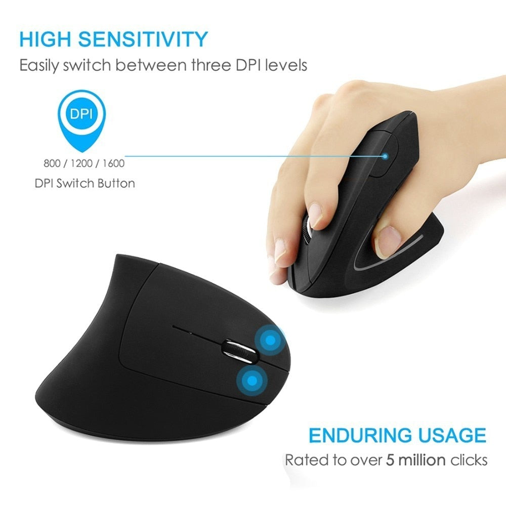 Wireless Vertical Ergonomic Optical 2.4G LED Mouse