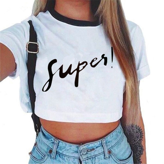 Women's VOGUE Short Sleeve Crop Top