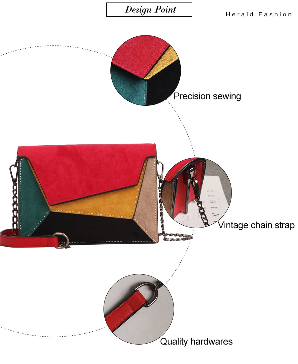 Women's Quality Fashion Leather Patchwork Modern Crossbody Handbag