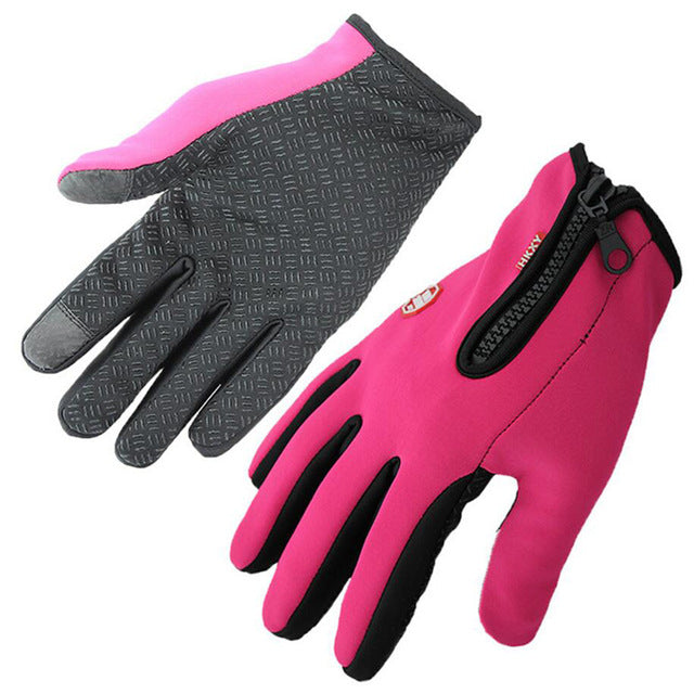 Anti-Slip Thermal Windproof Touchscreen Winter Gloves with Zipper