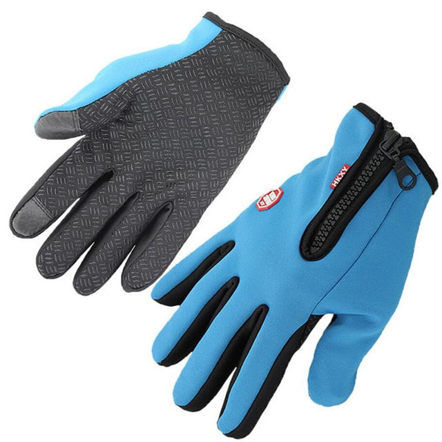 Anti-Slip Thermal Windproof Touchscreen Winter Gloves with Zipper