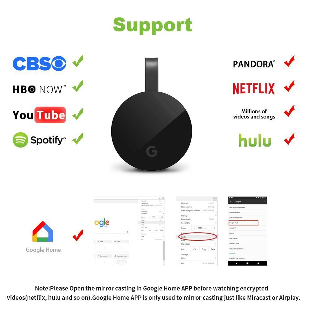 G5 Miracast Google Chromecast 2 HDMI Wifi Display Receiver Video For Netflix YouTube Miracast TV Mirroring stick airplay